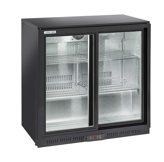Bar kjøleskap H.90 cm 2 glassdører BBC208S