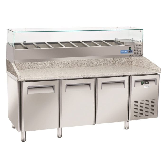 Pizza kjølebenk 3 dører garnityrrenne 9x GN1/3 QZ30 VR2038 – Cool Head