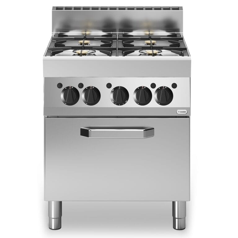 Gasskomfyr 4 bluss Gass stekeovn Modular 70×65 cm Komfyrer / El. og Gass kommersielt kjøkken