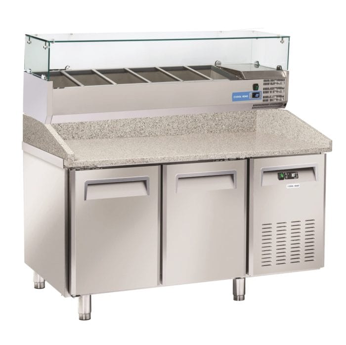 Pizza kjølebenk 2 dører garnityrrenne 6x GN1/3 QZ20 VR1538 – Cool Head