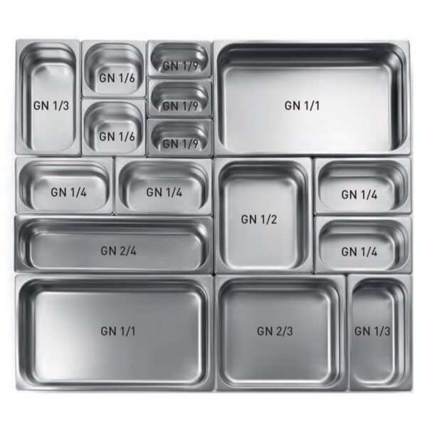 Kantiner GN 2/1 650 x 530 mm GN kantiner - Robust kvalitet kommersielt kjøkken