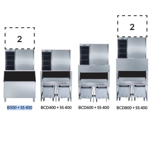 Isbitmaskin 380 kg/24 h SS400 SS400 B500 Icetech restaurant