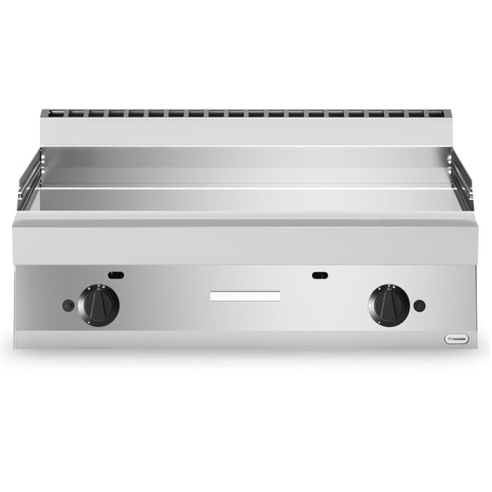 Gass flatgrill 2 soner Slett krom stekeplate Modular 100×65 cm – Flatgrill - Gass flatgrill
