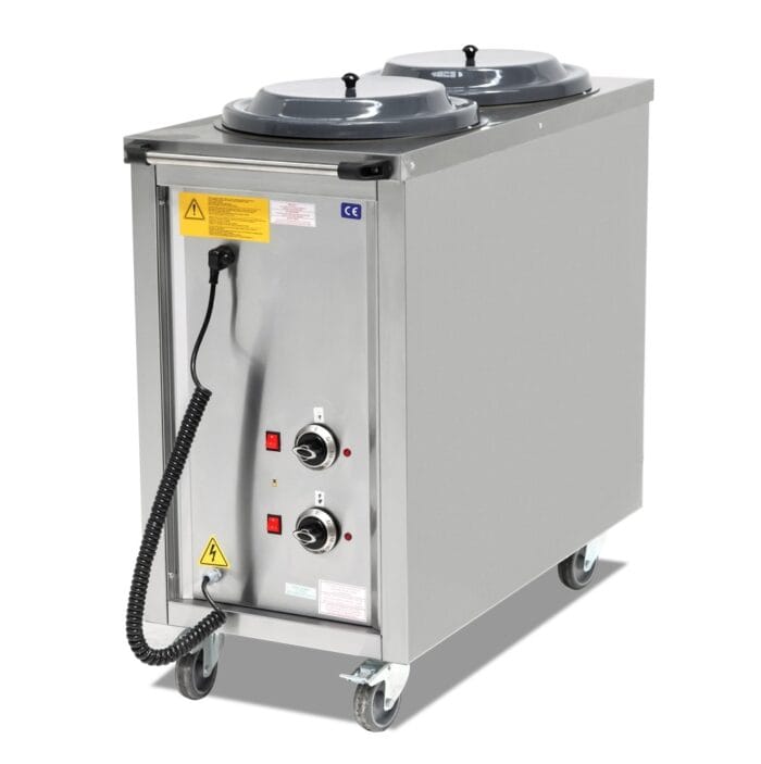 Tallerkendispenser med varme 2x 50 tallerkener Ø240-320 mm – Tallerkendispenser