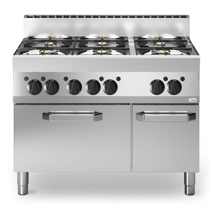 Gasskomfyr 6 bluss Gass stekeovn Modular 110×65 cm Komfyrer / El. og Gass kommersielt kjøkken