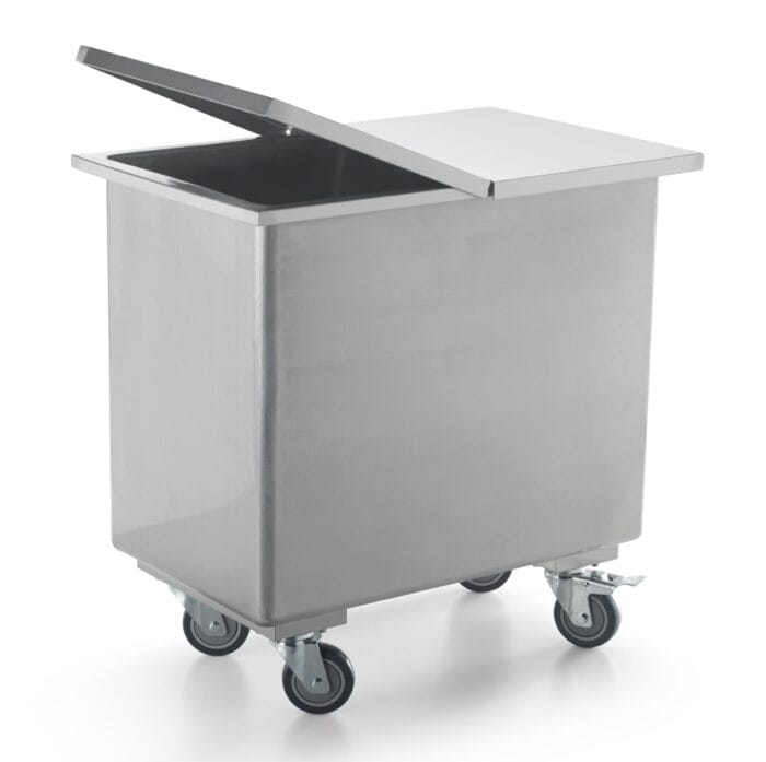 Melbeholder Rustfritt stål 170 liter / 100 kg mel – Diverse småutstyr