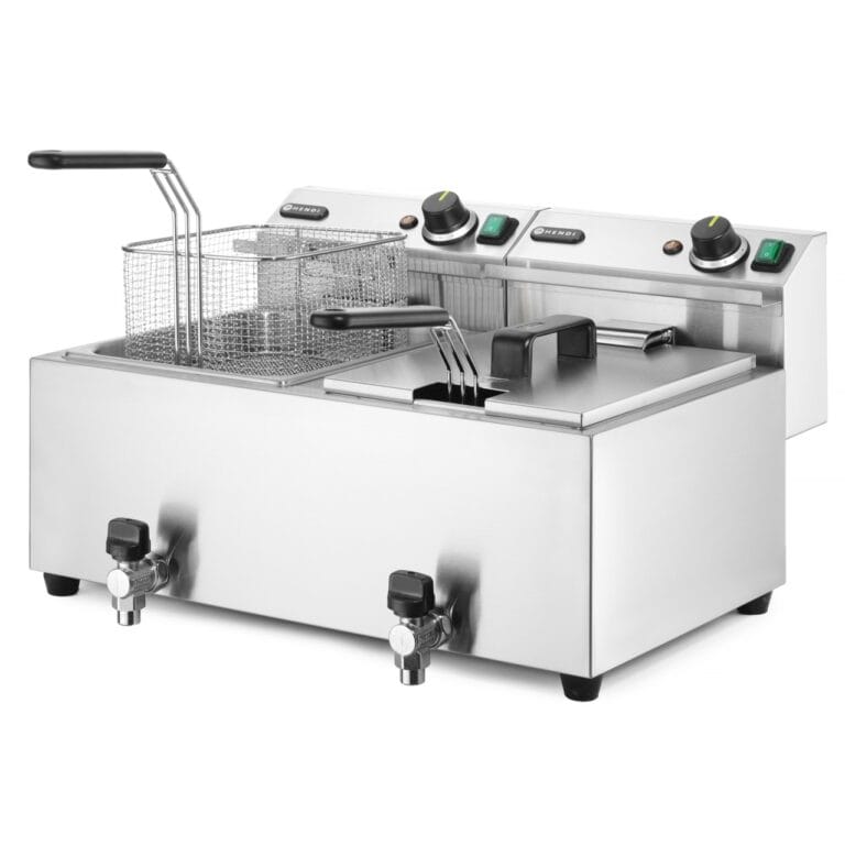 Frityrkoker med tappekran 8+8 liter / 2x 3,5 kW 209301 Frityrkoker 1FAS - 230V kjøkkenutstyr