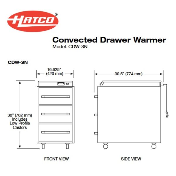 Varmeskuff Hatco CDW-3N 3 skuffer GN 1/1 Hatco kommersielt kjøkken