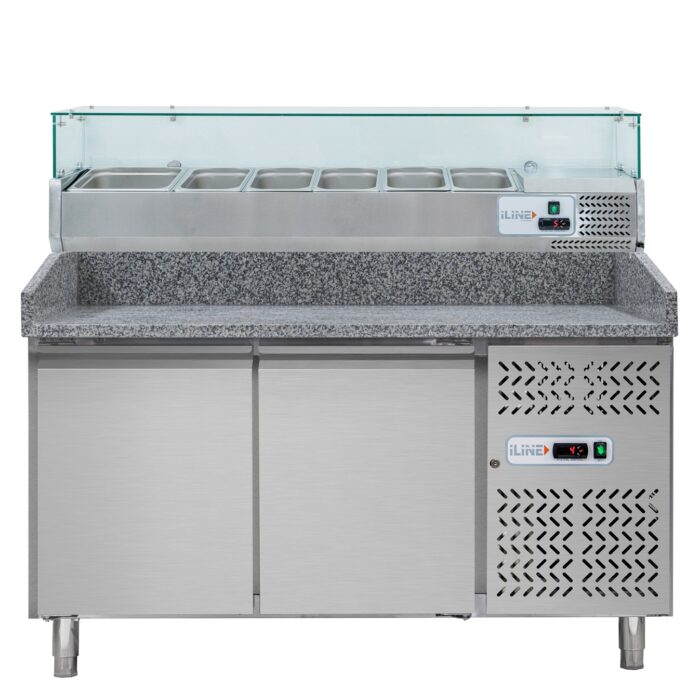 Pizza kjølebenk 2 dører garnityrrenne 6x GN1/3 VH2600TNVR – Pizzakjølebenk