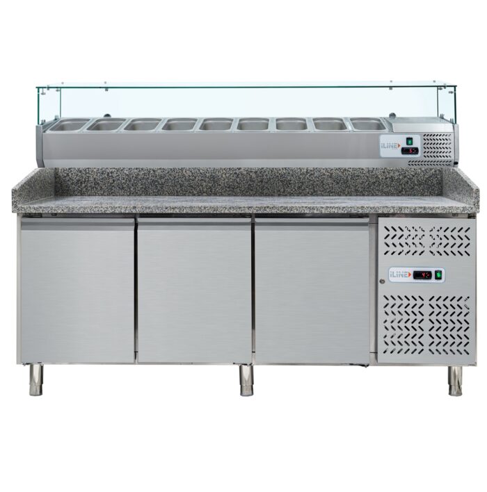 Pizza kjølebenk 3 dører garnityrrenne 9x GN1/3 VH3600TNVR – Cool Head