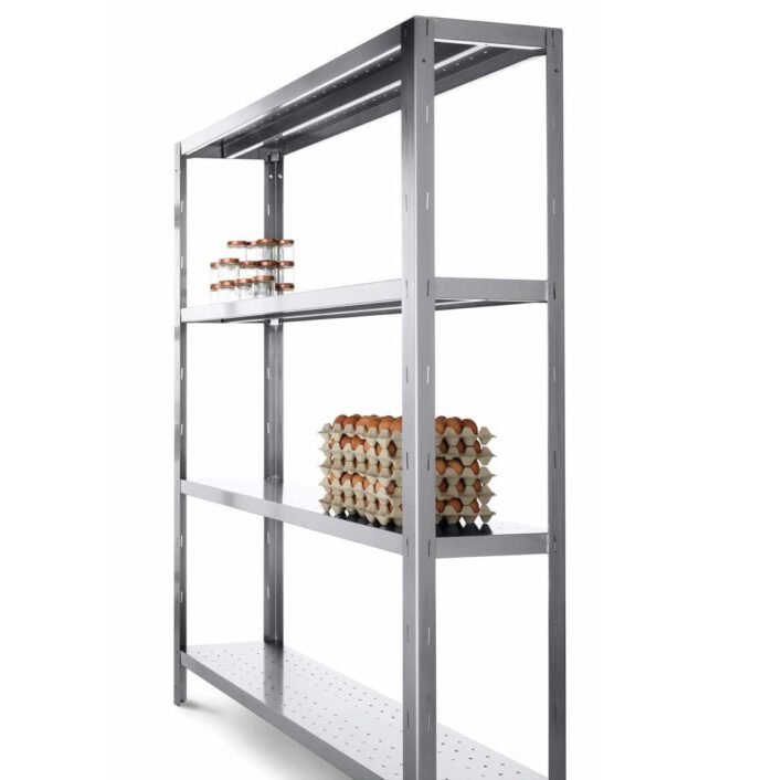 Hyllereol i 4 plan H180 * D40 cm Høy kvalitet rustfritt stål Hyllereol i 4 plan H180 * D40 cm Høy kvalitet rustfritt stål Hyllereol kjøkkenutstyr