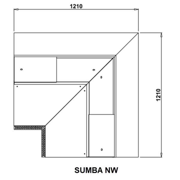 Kjøledisk SUMBA Dybde 94 Høyde 126 cm Ost & Oliven / Kjøtt / Fisk Ferskvaredisk / Eksponeringsdisk storkjøkken