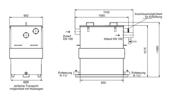 Fettutskiller 120 l. 3600 l. / time EN 1825-1 Fettutskiller 120 l. 3600 l. / time EN 1825-1 Fettutskiller restaurant