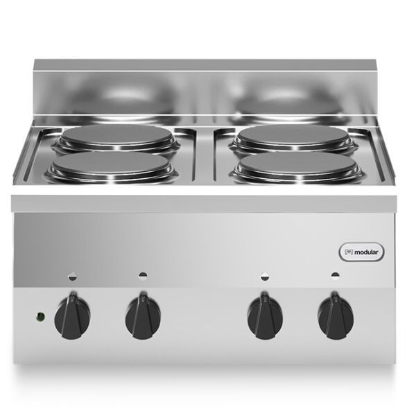 Koketopp 4 plater Modular 60×60 cm Koketopp - elektrisk koketopp kommersielt kjøkken
