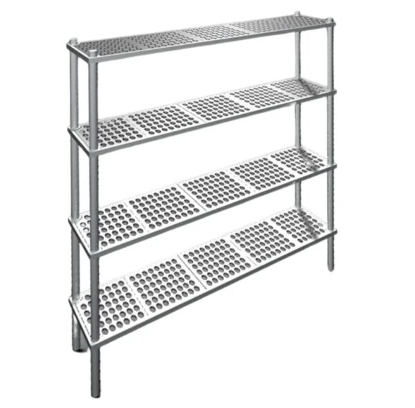 Hyllereol i 4 plan Aluminium og plast H 1600 mm, D 300 mm Hyllesystem til kjøle- og fryserom kjøkkenutstyr