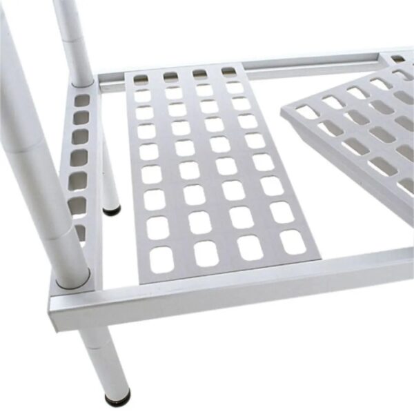 Hyllereol i 4 plan Aluminium og plast H 1600 mm, D 300 mm Hyllesystem til kjøle- og fryserom restaurant