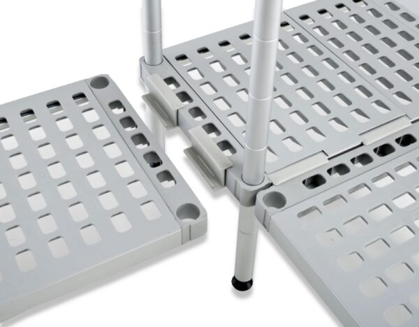 Hyllereol i 4 plan Aluminium og plast H 1600 mm, D 300 mm Hyllesystem til kjøle- og fryserom storkjøkken