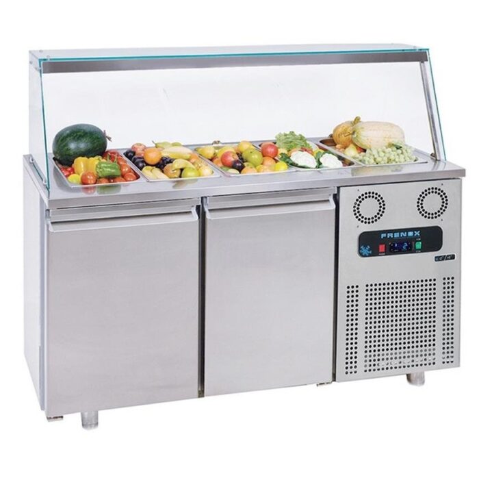 Saladette 2 dører med glassoverbygg 4x GN-1/1 – Saladette