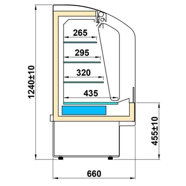 Kjølereol MAX Temperatur +1°C / +10°C 60 x 66 x 124 cm Igloo storkjøkken