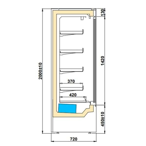 Frysereol VARIANT M 70L Temperatur -18°C / -22°C Dybde 72 Høyde 200 cm Igloo kjøkkenutstyr